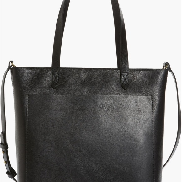 New Madewell Zip-Top Medium Transport Leather Tote Black - Picture 2 of 9